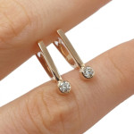 Earrings with diamonds and English clasp (778), Earrings with English clasp, Gold type: 585, Item in the photo weight: 1.78 g, Gemstone: Brilliant, Gemstone ct.: 0.20-0.29 ct, Gemstone ct.: 0.20 ct - Custom jewelry