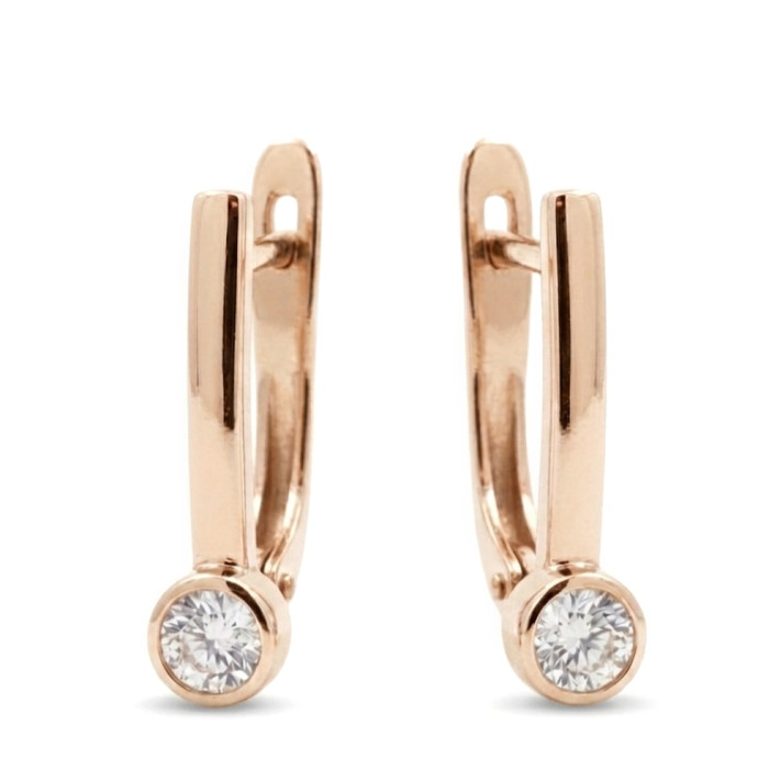 Earrings with diamonds and English clasp (782)