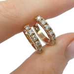 Diamond rings (779),  Round earrings, Gold type: 585, Item in the photo weight: 3.78 g, Gemstone: Brilliant, Gemstone ct.: 0.70-1.50 ct, Gemstone ct.: 0.70 ct - Personalized jewelry