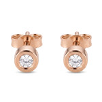 Minimalist earrings with diamonds (780), Earrings - twists, Gold type: 585, Item in the photo weight: 0.95 g, Gemstone: Brilliant, Gemstone ct.: 0.10-0.19 ct, Gemstone ct.: 0.10 ct - Custom jewelry