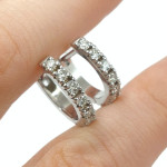 White gold rings with diamonds (781),  Round earrings, Gold type: 585, Item in the photo weight: 3.86 g, Gemstone: Brilliant, Gemstone ct.: 0.70 ct, Gemstone ct.: 0.70-1.50 ct - Personalized jewelry