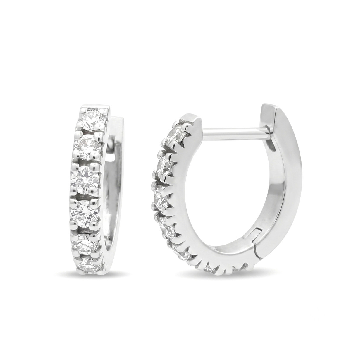White gold rings with diamonds (781),  Round earrings, Gold type: 585, Item in the photo weight: 3.86 g, Gemstone: Brilliant, Gemstone ct.: 0.70 ct, Gemstone ct.: 0.70-1.50 ct - Jewelry online
