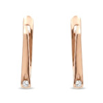 Rose gold earrings with diamonds (783), Earrings with English clasp, Gold type: 585, Item in the photo weight: 1.80 g, Gemstone: Brilliant, Gemstone ct.: , Gemstone ct.:  - Custom jewelry