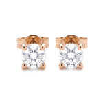 Minimalist earrings with diamonds (785), Earrings - twists, Gold type: 585, Item in the photo weight: 0.65 ct, Gemstone: Brilliant, Gemstone ct.: 0.30-0.69 ct, Gemstone ct.: 0.30 ct - Custom jewelry