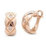Gold earrings with English clasp (788), Earrings with English clasp, Gold type: 585, Item in the photo weight: 5.75 g, Gemstone: Brilliant, Gemstone ct.: 0.20-0.29 ct, Gemstone ct.: 0.20 ct - Custom jewelry