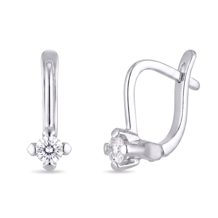 White gold earrings with diamonds (789)
