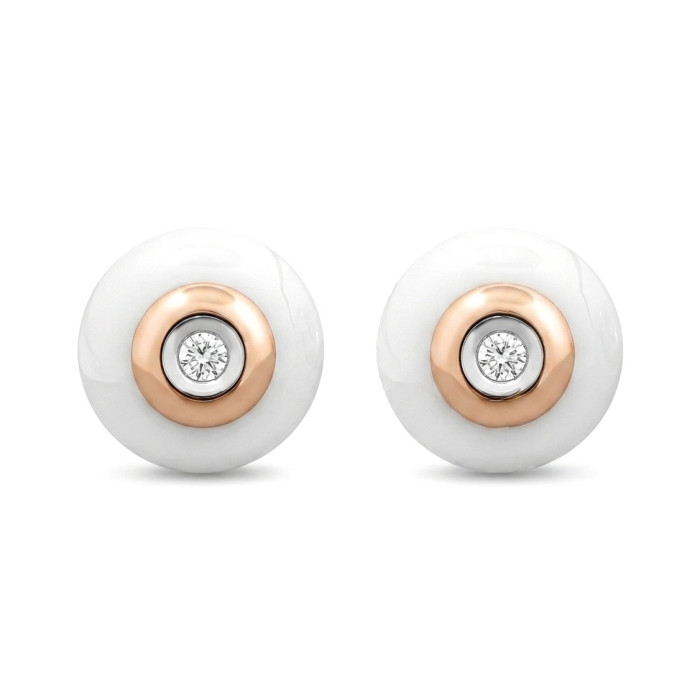 Earrings with ceramics and diamonds (794)