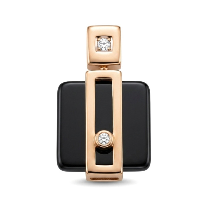 Gold pendant with ceramics and diamonds (576)