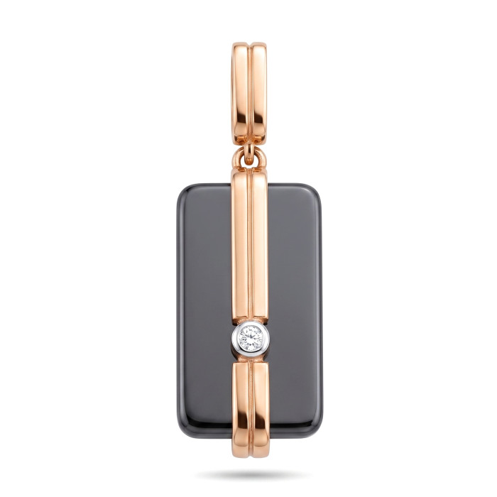 Pendant with black ceramic and diamond (580)