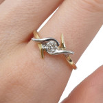 Gold ring with diamond (3298), Women's Rings, Gold type: 585, Item in the photo weight: 2.29 g, Gemstone: Brilliant, Gemstone ct.: 0.02 ct, Gemstone ct.: 0.01-0.09 ct - Custom jewelry