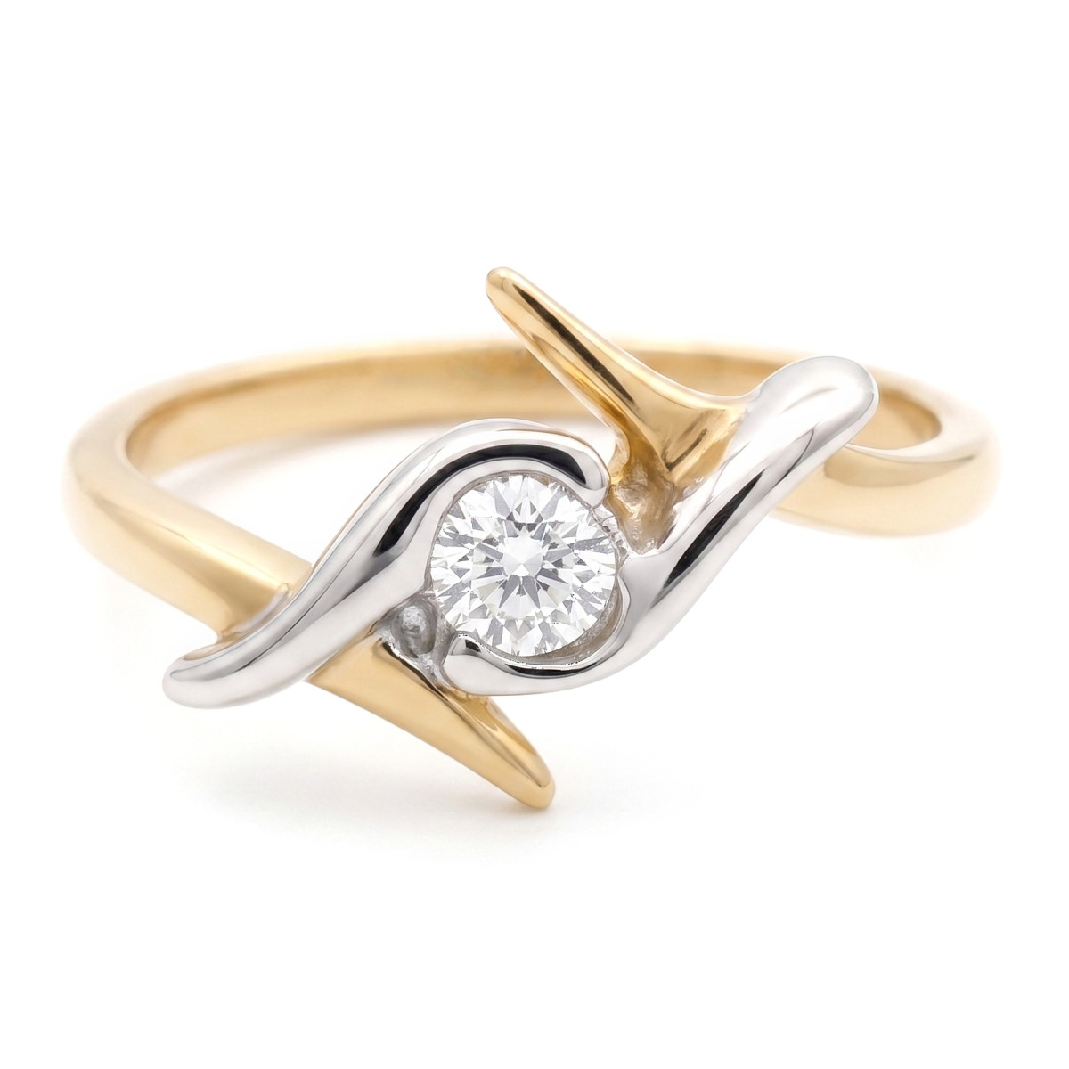 Gold ring with diamond (3298), Women's Rings, Gold type: 585, Item in the photo weight: 2.29 g, Gemstone: Brilliant, Gemstone ct.: 0.02 ct, Gemstone ct.: 0.01-0.09 ct - Jewelry online