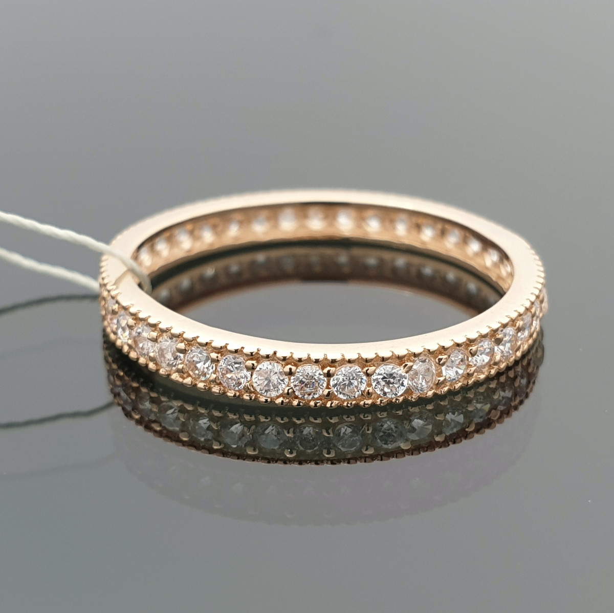 Auksinis žiedas dekoruotas akučių juostele (1247) 1