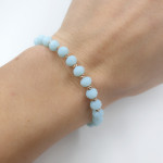 Blue bead bracelet with gold details (523) 2
