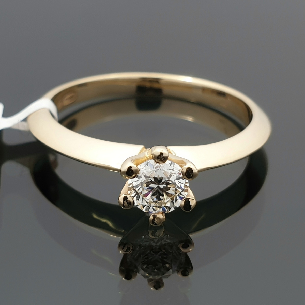 Geltono aukso sužadėtuvių žiedas su deimantu (2159) 1