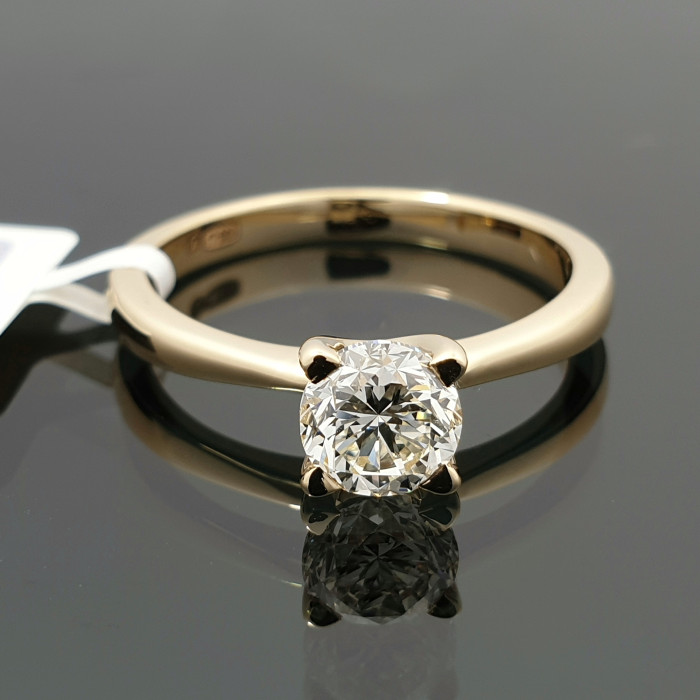 Geltono aukso sužadėtuvių žiedas su deimantu (2170)