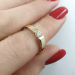 Geltono aukso žiedas su deimantu "Agnietė" (2171) 4