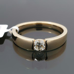 Geltono aukso žiedas su deimantu "Agnietė" (2171) 5