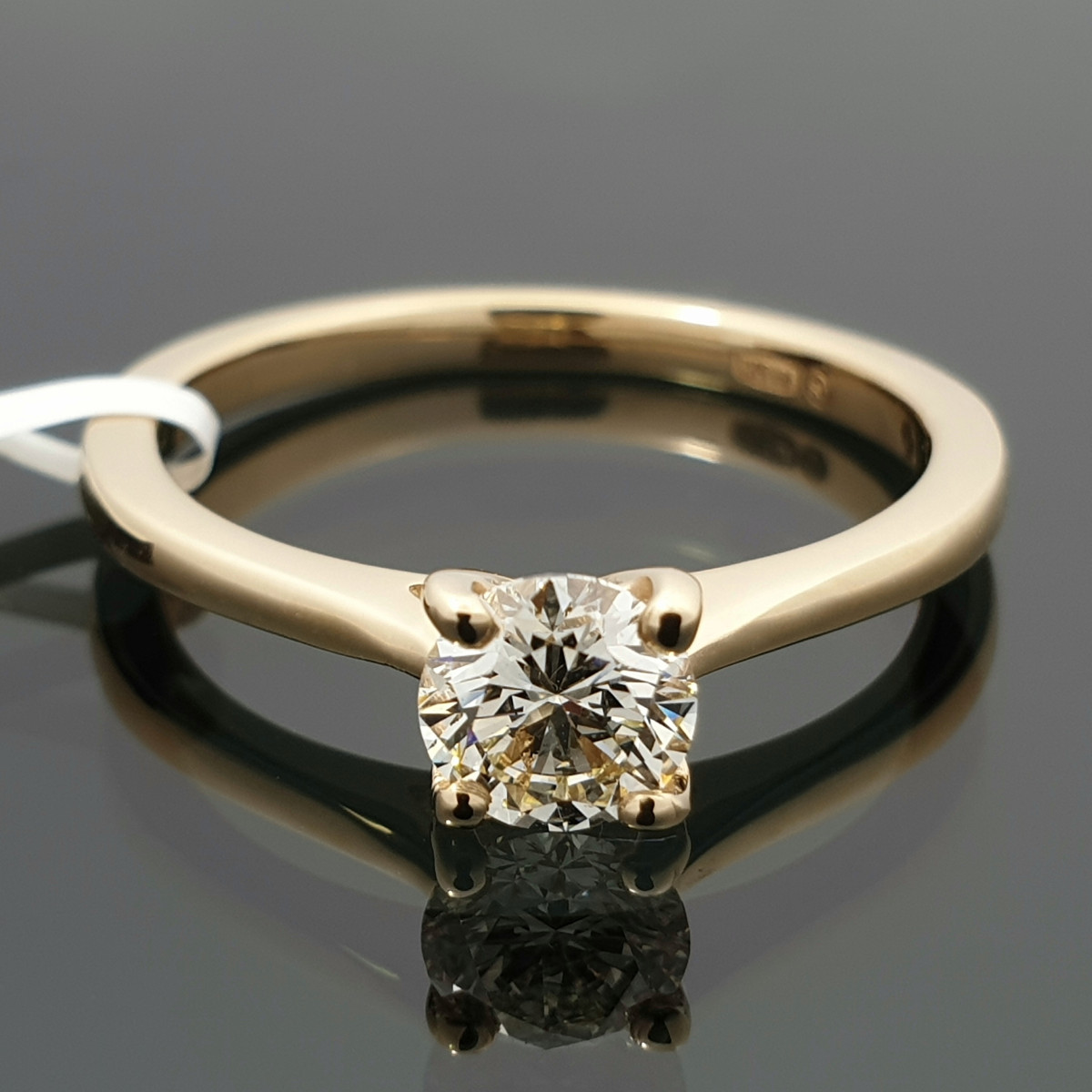 Geltono aukso sužadėtuvių žiedas su deimantu (2102) 1