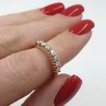 Yellow gold ring with diamonds (2037) 2