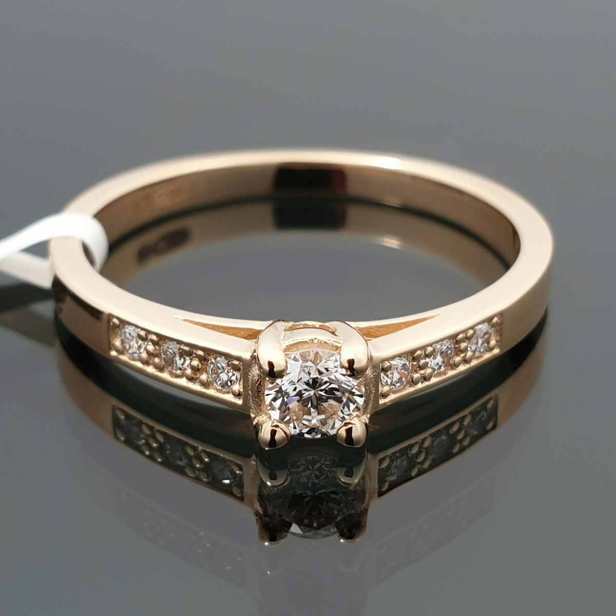 Elegantiškas sužadėtuvių žiedas su deimantais (2074) 1