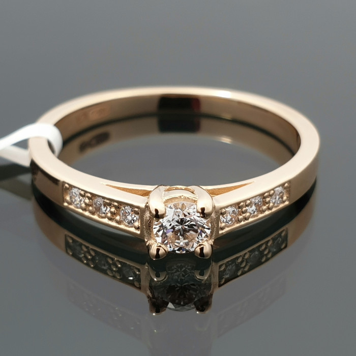 Elegantiškas sužadėtuvių žiedas su deimantais (2074)