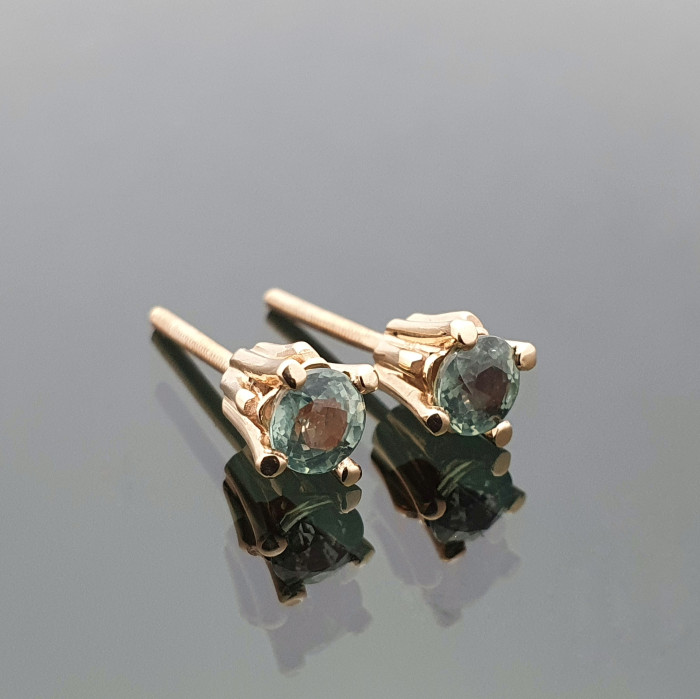  Gold earrings with emeralds (50)