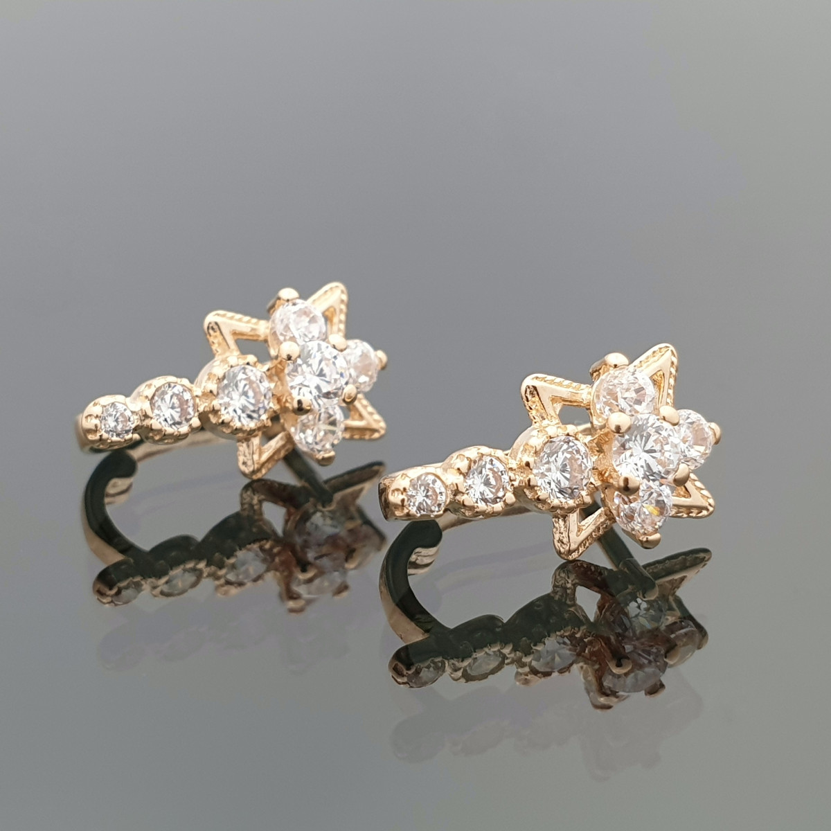  Gold earrings with eyelets (1112)