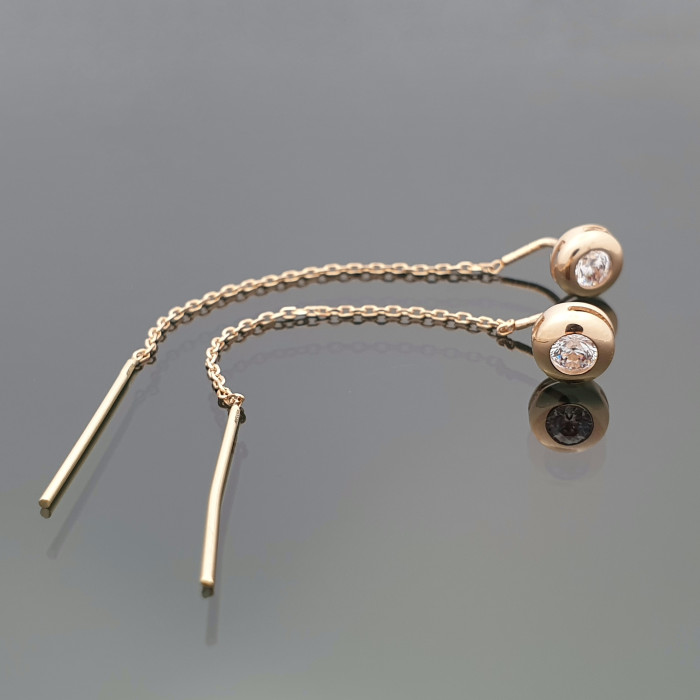  Auksiniai auskarai su grandinėle (1164)
