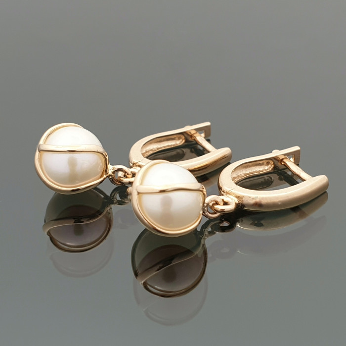 Auksiniai auskarai su perlais (1170)