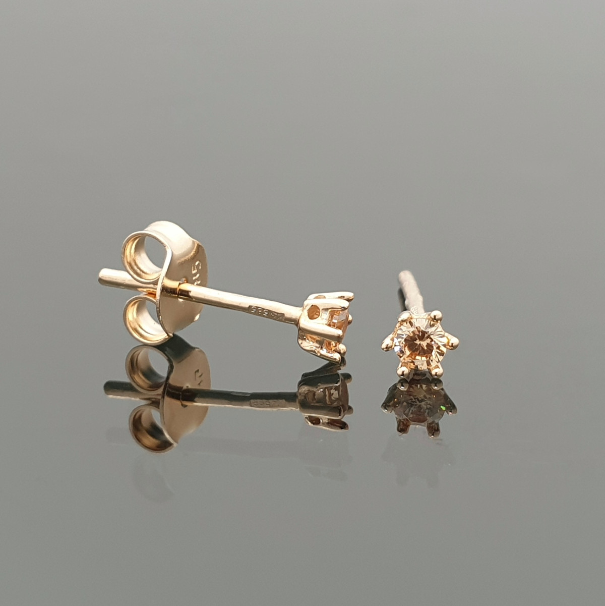 Maži auksiniai auskarai su gelsvomis akutėmis (1183)
