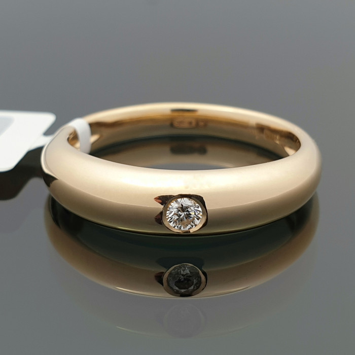 Geltono aukso žiedas su briliantu (1878)