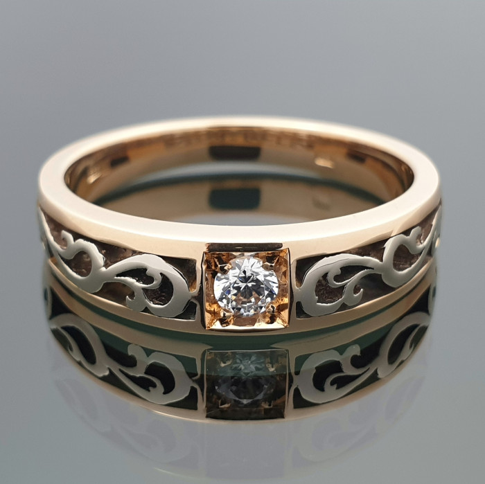 Moteriškas ažūrinis žiedas su akute (1099)