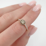  Yellow Gold Halo Engagement Ring Set with a Fancy Diamond (1799) 2