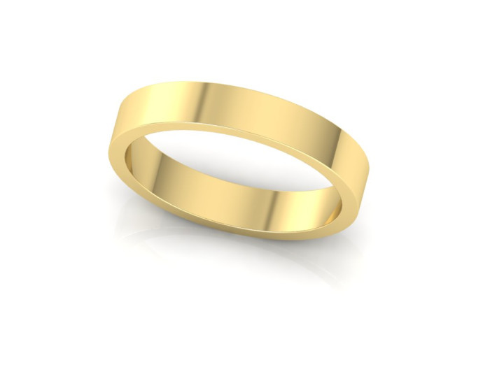 Stačiakampis vestuvinis žiedas 4 mm