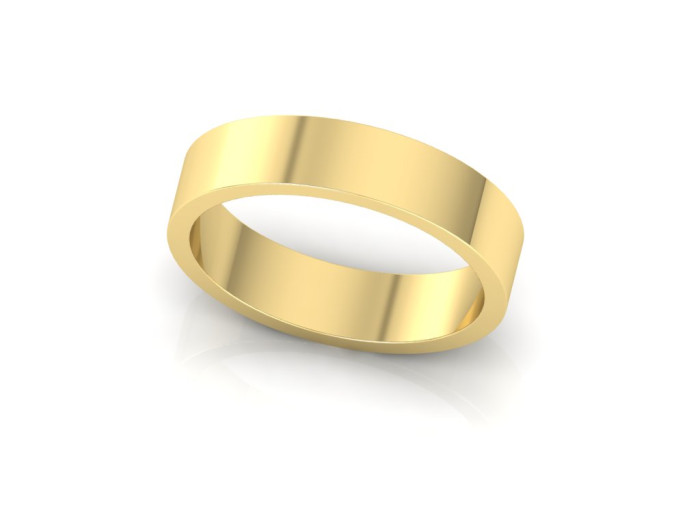 Stačiakampis vestuvinis žiedas 5 mm