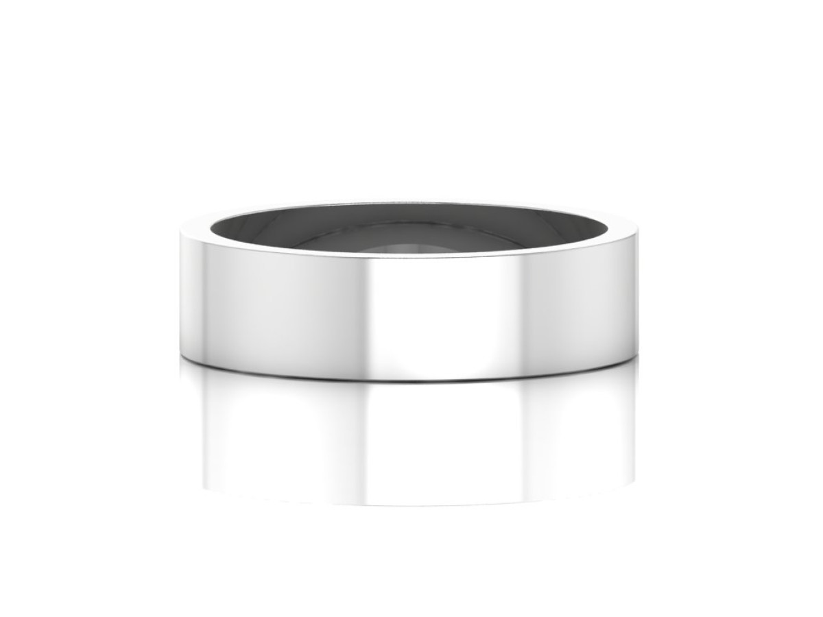 Paladžio stačiakampis  vestuvinis žiedas 6 mm, Paladžio vestuviniai žiedai, Aukso praba: 950, Žiedo plotis: 6 mm, Gaminio nuotraukoje svoris: 4.80 g - Juvelyrika internetu