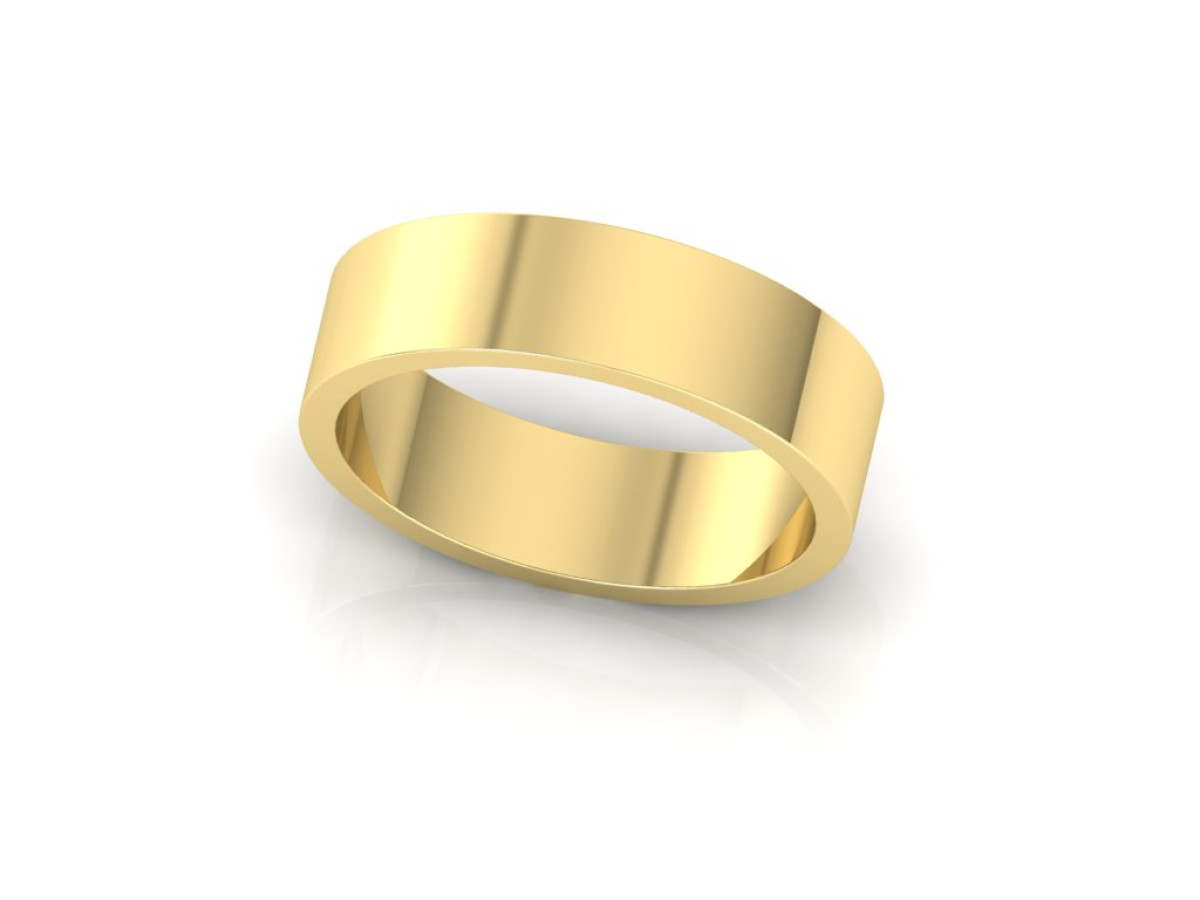 Stačiakampis vestuvinis žiedas 6 mm 1