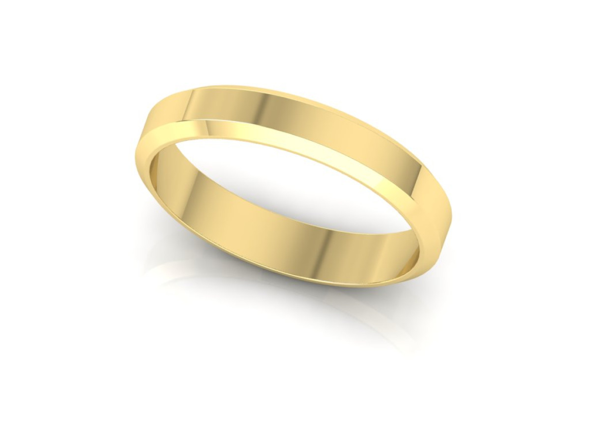 Vestuvinis žiedas nuleistomis briaunomis 4 mm 1