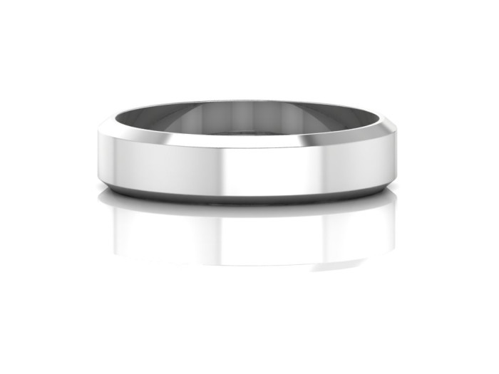 Platinos nuleistomis briaunomis vestuvinis žiedas 5 mm