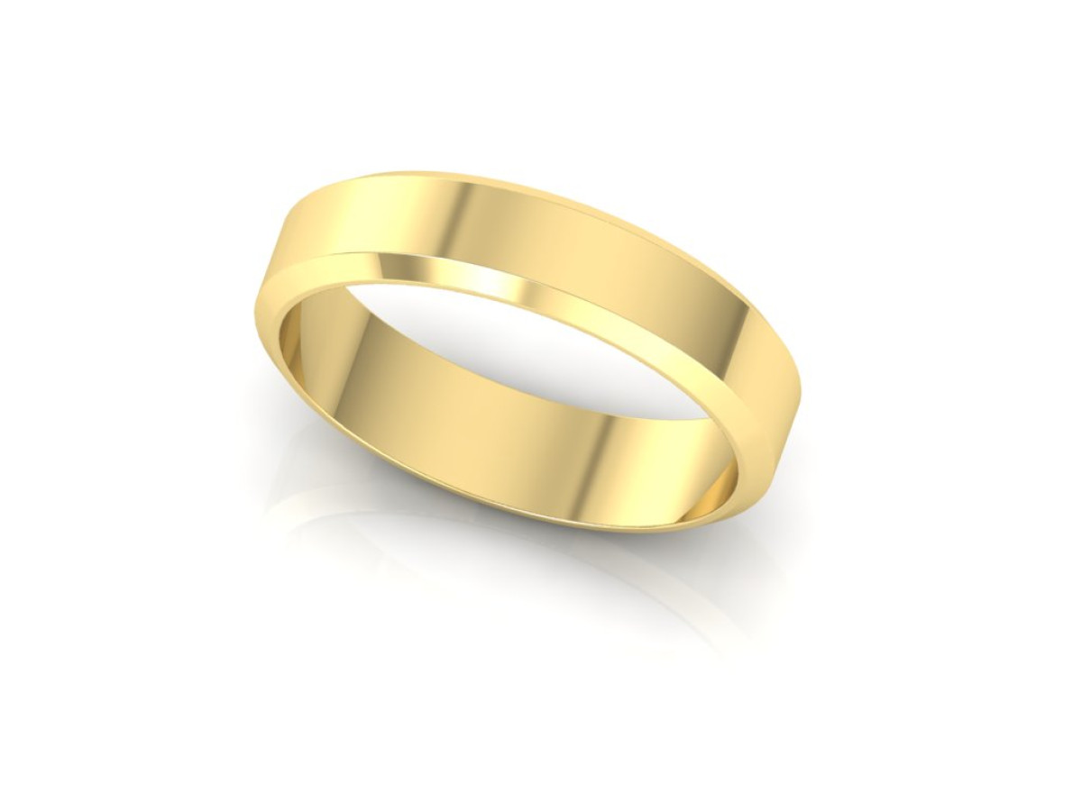 Vestuvinis žiedas nuleistomis briaunomis 5 mm