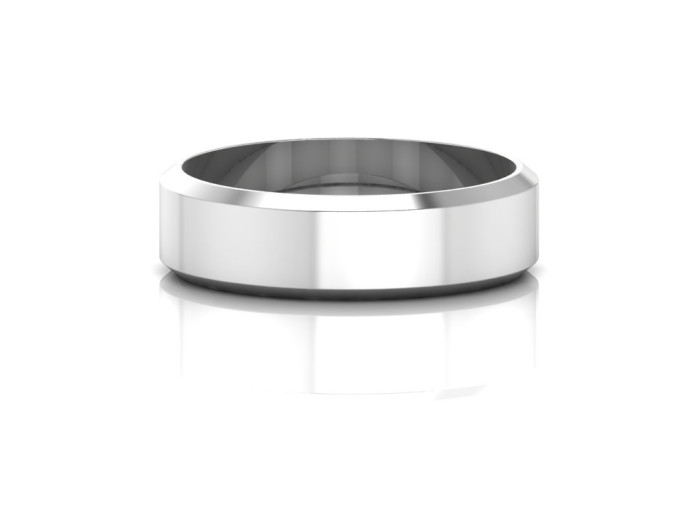 Platinos nuleistomis briaunomis vestuvinis žiedas 6 mm