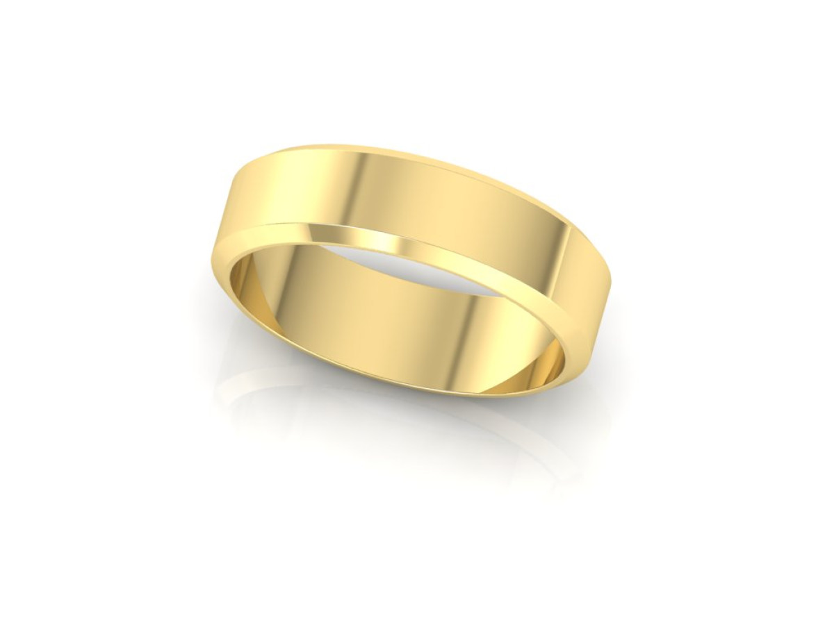 Vestuvinis žiedas nuleistomis briaunomis 6 mm