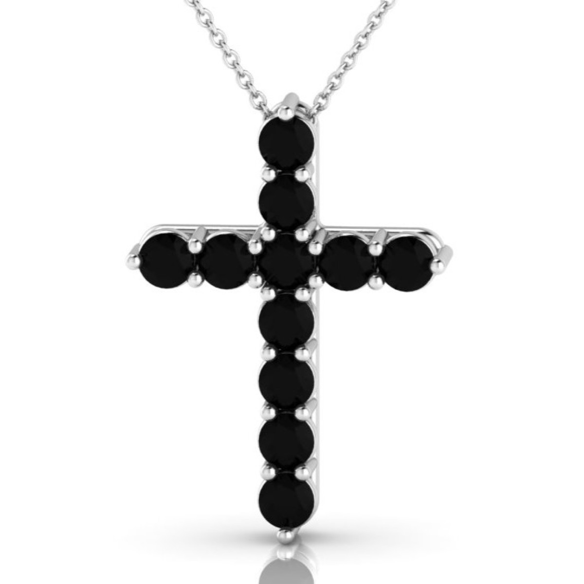 Pakabukas "Kryželis" dekoruotas juodais deimantais (175) 1