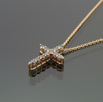 Gold chain with black diamond cross (208) 3