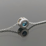 White gold chain with blue diamond pendant (206) 3