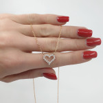 Gold chain with diamond heart (269) 3