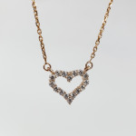 Gold chain with diamond heart (269) 2