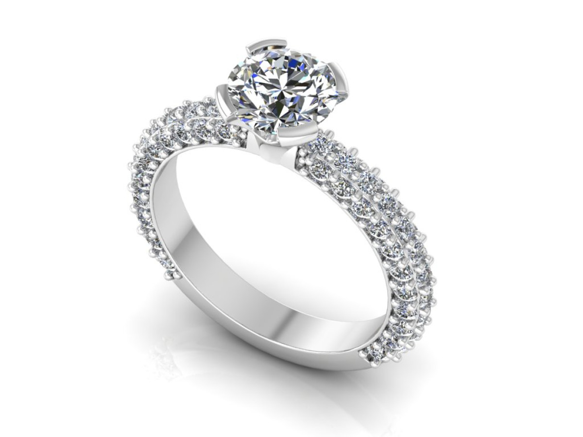  Luxurious and exclusive white gold ring decorated with diamonds (1454) 1