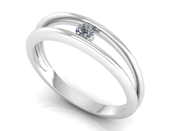 Balto aukso žiedas su deimantu "Sibilė" (2080)