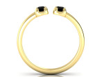 Geltono aukso sužadėtuvių žiedas dekoruotas juodais deimantais "Nelė" 2